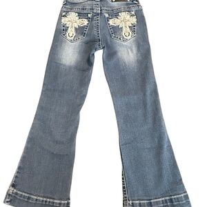 Stylish Kids' Denim Jeans with Embroidered Cross Pockets